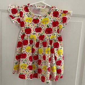 Girls Top Tunic with Apples print Back to school